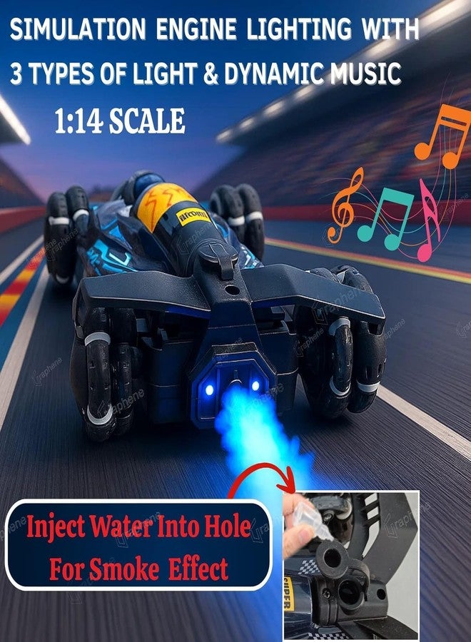OOTLO RC 4x4 Formula F1 Drift Smoke Car Toy 1:14 Scale 2.4Ghz Hand Sensor Gesture Control Sports Racing Car 360° Rotation 3 Lights Music Spin Stunt Remote Control Cars for 4+ 5+ 6+ Boys Girl Adults - Image 3